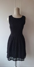 JACK WILLS Black Floral Lace A Line Dress Cocktail Party Size 6