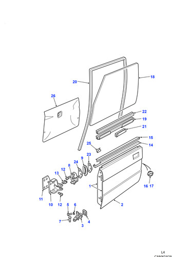 Land rover channel front door - channel,
