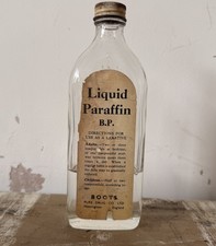Vintage Boots Liquid Paraffin Bottle B.P. Apothecary Jar 1930s–50s 20ml