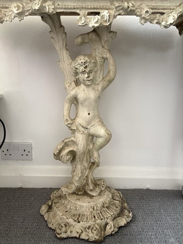 Gilt cherub marble - marble, console