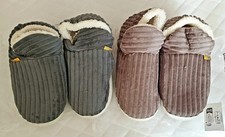 2 Pairs Of Fleece Lined Mens Slippers Size 42/43 UK Size 8/9 Brand New In Bags