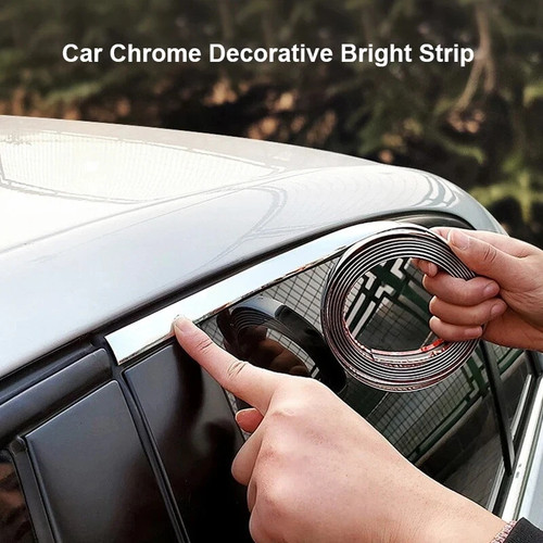 Silver car chrome moulding - chrome,