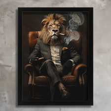Lion In A Suit Print Animal