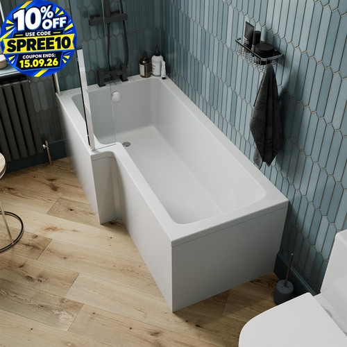 1500mm shaped shower - shower, bath