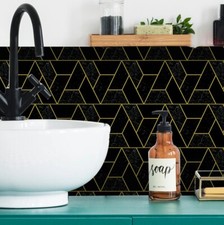 25pcs black gold mosaic tile - 25pcs,