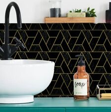 25pcs BLACK gold mosaic TILE