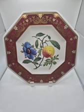 Spode The Cabinet Collection Octagonal Plate No. 6 "Anenome & Apple"