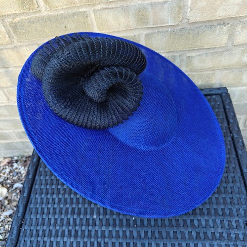 Royal blue black flower - royal, wide