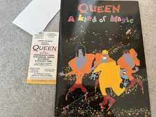 Queen - A Kind Of Magic Tour Programme + Knebworth Gig Ticket+Coach Ticket. EX+