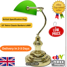 Banker Lamp Green Glass Shade