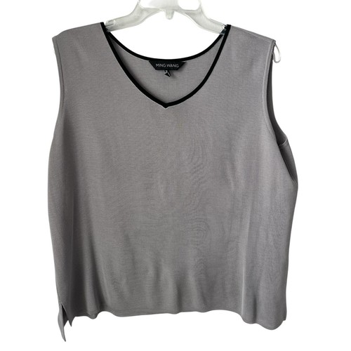Ming wang neck knit tank - neck,