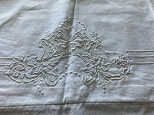 Antique Italy Needle Lace Cutwork Pillow Case 19” X 34”