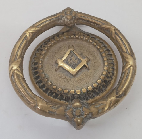 Antique brass masonic heavy - brass,