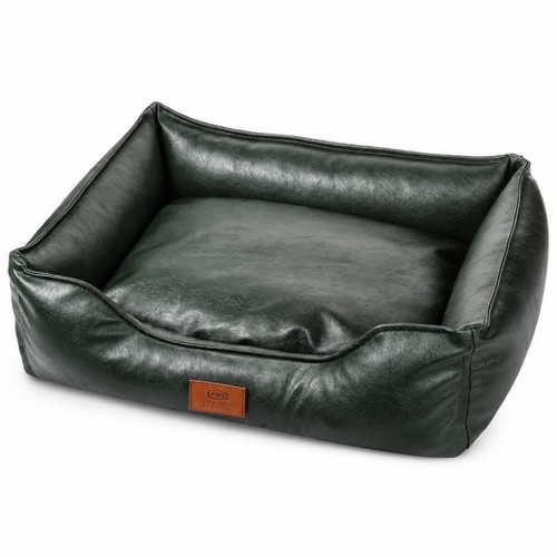 Leather dog bed - leather, bolstered