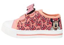 DISNEY MINNIE MOUSE CANVAS PUMPS SHOES OFFICIAL GIRLS PINK TRAINERS UK SIZE 10-2