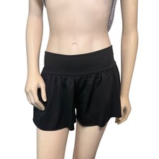 Womens Black Ruffle Swim Skirt