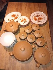 Vintage Denby Cotswold Stoneware Dinner Set.      Set Of 27.
