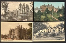 4 Early Powys postcards LLANDRINDOD WELLS Hotels, Gwalia, Ye Wells, Rock Park