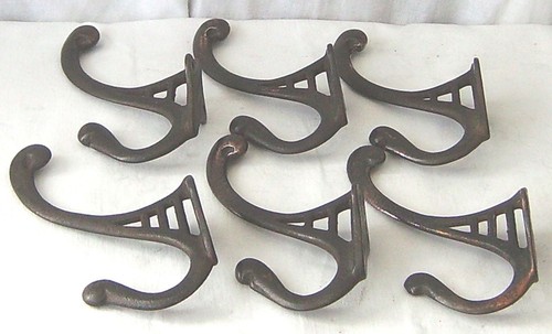 Antique coat hooks 6 items - antique,