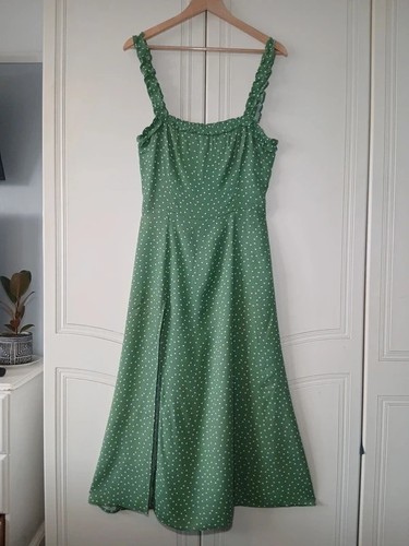 Reformation green white polka - green/white,