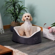 Faux Suede Oval Pet Bed Soft
