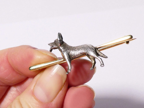 Gold silver dog hound - gold,