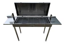 Large Stainless Steel Charcoal BBQ with Rotisserie & Lid Portable Model EV-6R