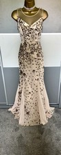 QUIZ Elegant Sequin Evening Prom Cruise Wedding Cocktail Maxi Dress Size 8