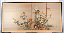 Japanese Byobu "Flowering