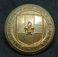 Lincolnshire Imperial Yeomanry Officers Gilt Military Button 24mm by Firmin