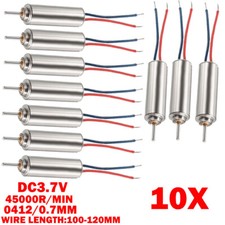 10 Pack DC 3.7V Coreless Micro Motor 4x12mm For Airplane Model RC Wire 120mm HOT