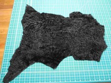 Very Dark Brown Part Sheepskin Hide Soft Curly  5 mm pile - 1.5 sq ft HR095