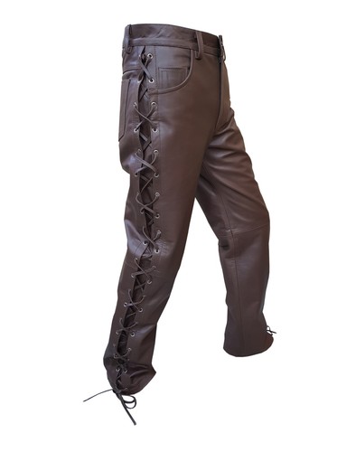 Brown leather side laced - brown,