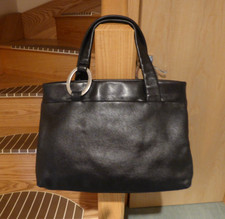 TULA BLACK LEATHER GRAB BAG – VGC – TOP ZIP – MED - QUALITY BUTTER-SOFT LEATHER 