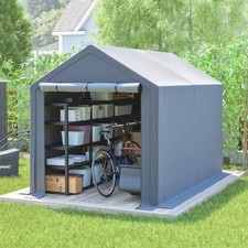 Storage Tent 6X10FT Garden Waterproof Anti-UV Bike Shed Steel Frame Zipper Door 