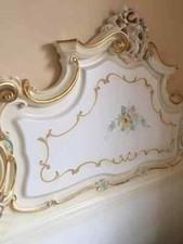 ITALIAN SILIK BAROQUE Rococo HEAVY SOLID CARVED WOOD 2 x HEADBOARD BED  £7,995