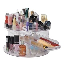 Clear Acrylic Beauty Cosmetic Organiser Makeup Carousel Tray Display Box Case