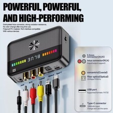 Wireless NFC Bluetooth 5.3 Transmitter Receiver Audio HiFi Music Adapter AUX RCA