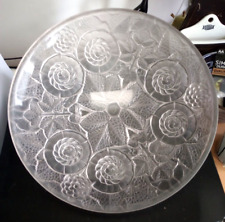 STUNNING LARGE FRENCH ART DECO FROSTED GLASS BOWL