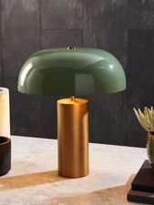 John Lewis Porcini Metal/Glass Table Lamp - Brass/Green (Defects/Scratches) B+