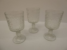 ICONIC RAVENHEAD 1970's SIESTA BARK SET  WINE Frost GLASSES X 3