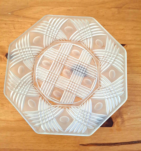 Octagonal clear pressed glass - octagonal,