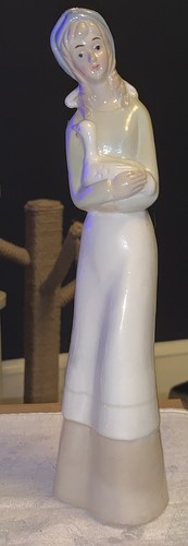 Vintage porcelain shepherdess - porcelain,