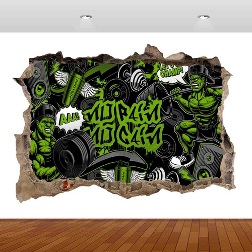 Gym life graffiti art body - art,