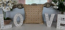 Cushion Cover Aztec Design Ochre And Cream Self Piped Trim 18"