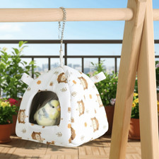 Cute Bird Parrot Hammock Hut Practical Plush Snuggle Hanging Cave Cage Bed Tent◈