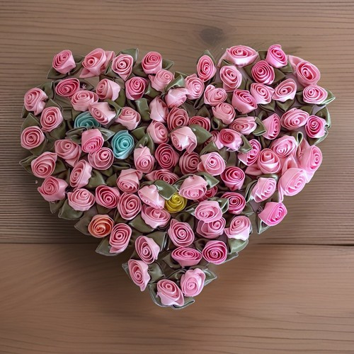 Large satin ribbon roses - 83,