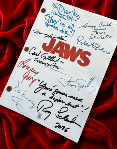 Jaws signed movie script - signed,