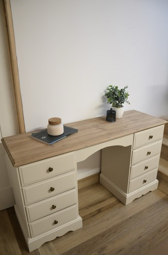 Freshly painted cream - cream, desk