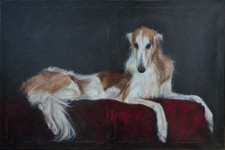 art print giclee of borzoi dog